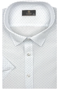 Koszula Męska Elegancka Biała we Wzorki Duże rozmiary Classo R450