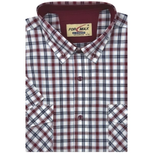 Koszula Męska Casual Czerwona w Kratę Regular Formax R464