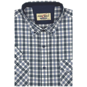 Koszula Męska Casual Granatowa w Kratę Regular Formax R465