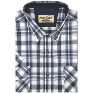 Koszula Męska Casual Granatowa w Kratę Regular Formax R466