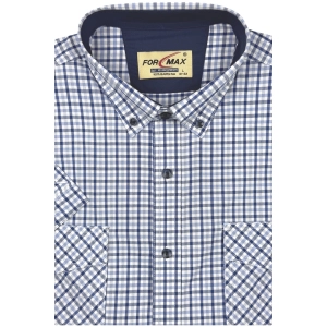 Koszula Męska Casual Błękitna w Kratę Regular Formax R468