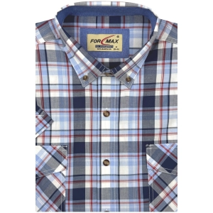 Koszula Męska Casual Niebieska w Kratę Regular Formax R469