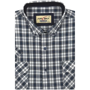 Koszula Męska Casual Granatowa w Kratę Regular Formax R472