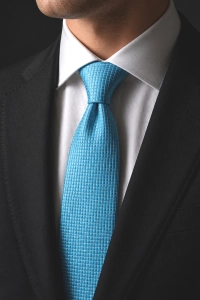Krawat Męski Elegancki Modny Śledź wąski miętowy morski w delikatną kratkę G345