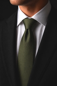 Krawat Męski Elegancki Modny Klasyczny szeroki gładki zgniła zieleń khaki zieleń butelkowa G311 