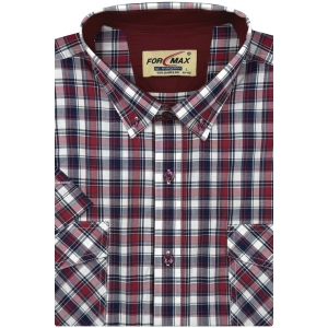 Koszula Męska Casual Czerwona w Kratę Regular Formax R475