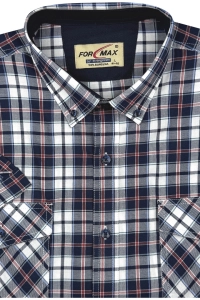 Koszula Męska Casual Granatowa w Kratę Regular Formax R477