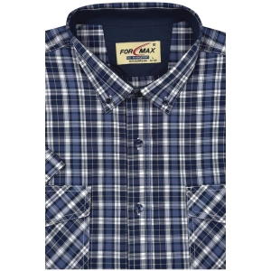 Koszula Męska Casual Granatowa w Kratę Regular Formax R478
