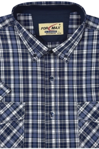 Koszula Męska Casual Granatowa w Kratę Regular Formax R478