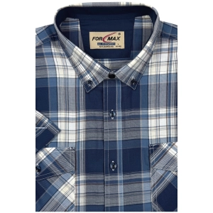 Koszula Męska Casual Granatowa w Kratę Regular Formax R480