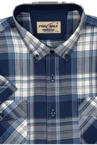 Koszula Męska Casual Granatowa w Kratę Regular Formax R480