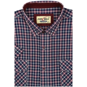 Koszula Męska Casual Granatowa w Kratę Regular Formax R481