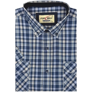 Koszula Męska Casual Granatowa w Kratę Regular Formax R482