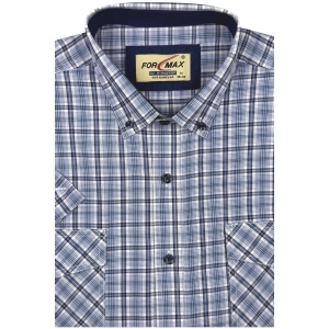 Koszula Męska Casual Niebieska w Kratę Regular Formax R483