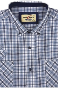 Koszula Męska Casual Niebieska w Kratę Regular Formax R483