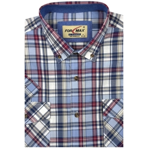 Koszula Męska Casual Niebieska w Kratę Regular Formax R484