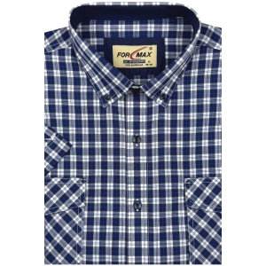 Koszula Męska Casual Granatowa w Kratę Regular Formax R486