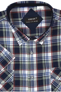 Koszula Męska Casual Granatowa w Kratę Regular Koneser R493