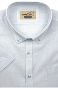 Koszula Męska Lniana Casual Gładka Błękitna Regular Formax R506