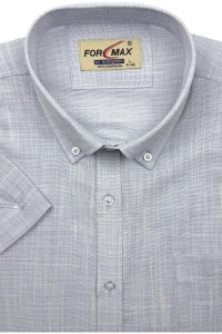 Koszula Męska Lniana Casual Gładka Szara Regular Formax R507