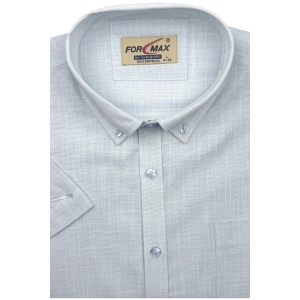 Koszula Męska Lniana Casual Gładka Błękitna Regular Formax R508
