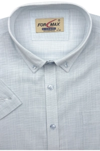 Koszula Męska Lniana Casual Gładka Błękitna Regular Formax R508