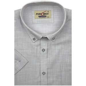 Koszula Męska Lniana Casual Gładka Szara Regular Formax R509