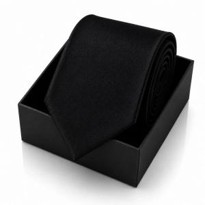 Krawat Męski Elegancki Modny Śledź Śledzik Wąski gładki czarny G131