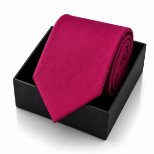 Krawat Męski Elegancki Modny Klasyczny szeroki gładki różowy fuksja G304