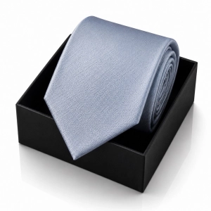 Krawat Męski Elegancki Modny Klasyczny Szeroki Gładki Błękitny Gołębi  G735