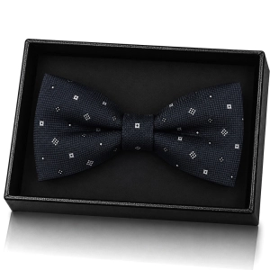 Mucha Muszka Męska Elegancka tradycyjna czarna we wzorki gotowa M471