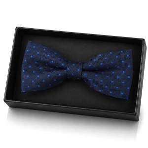 Mucha Muszka Męska Elegancka tradycyjna granatowa w kropki gotowa M437