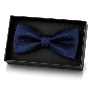 Mucha Muszka Męska Elegancka tradycyjna granatowa w kropki gotowa M433