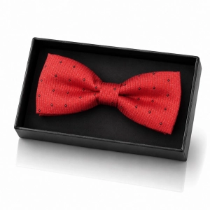 Mucha Muszka Męska Elegancka tradycyjna czerwona we wzory gotowa M345