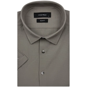 Koszula Męska Casual Bez Prasowania Brązowa Slim Fit Viadi Polo R541
