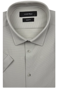 Koszula Męska Casual Bez Prasowania Beżowa Slim Fit Viadi Polo R545
