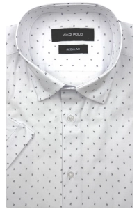 Koszula Męska Elegancka Wizytowa Biała we Wzorki Regular Viadi Polo R546