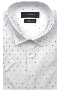 Koszula Męska Elegancka Wizytowa Biała we Wzorki Regular Viadi Polo R548