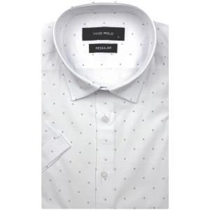 Koszula Męska Elegancka Wizytowa Biała we Wzorki Regular Viadi Polo R549