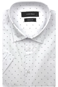 Koszula Męska Elegancka Wizytowa Biała we Wzorki Regular Viadi Polo R551