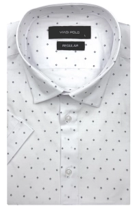 Koszula Męska Elegancka Wizytowa Biała we Wzorki Regular Viadi Polo R552