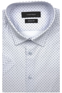 Koszula Męska Elegancka Wizytowa Błękitna we Wzorki Regular Viadi Polo R557