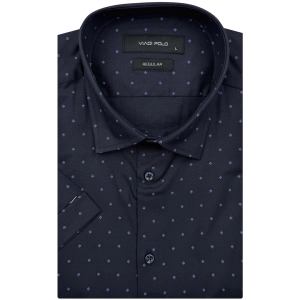 Koszula Męska Elegancka Wizytowa Granatowa we Wzorki Regular Viadi Polo R560