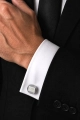 Spinki do Mankietów Koszuli Męskie Eleganckie Srebrne w Pudełku