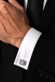 Spinki do Mankietów Koszuli Męskie Eleganckie Srebrne w Pudełku
