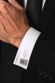 Spinki do Mankietów Koszuli Męskie Eleganckie Srebrne w Pudełku