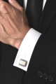 Spinki do Mankietów Koszuli Męskie Eleganckie Srebrne w Pudełku