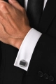 Spinki do Mankietów Koszuli Męskie Eleganckie Srebrne w Pudełku