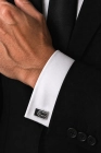 Spinki do Mankietów Koszuli Męskie Eleganckie Srebrne w Pudełku