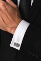 Spinki do Mankietów Koszuli Męskie Eleganckie Srebrne w Pudełku
